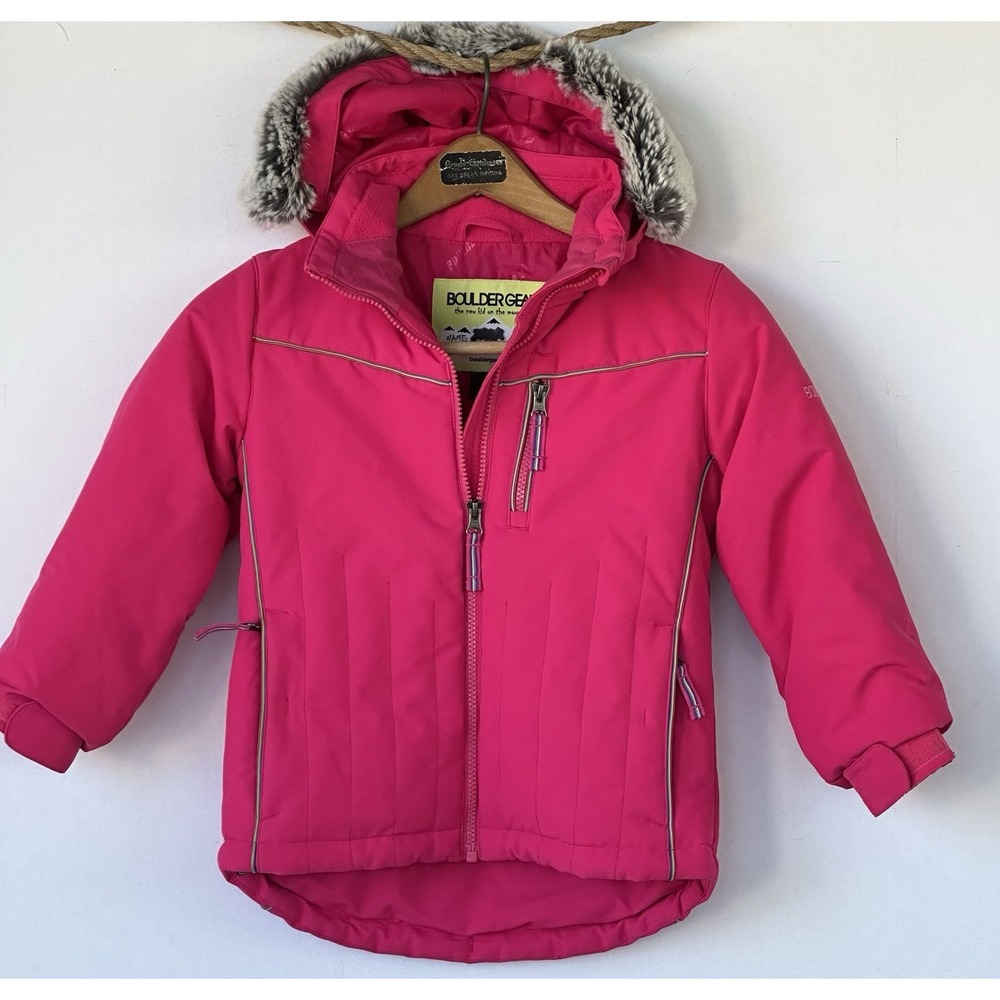 BOULDER GEAR Girls Snow Jacket Hooded Pink Size 5 Winter Outdoor